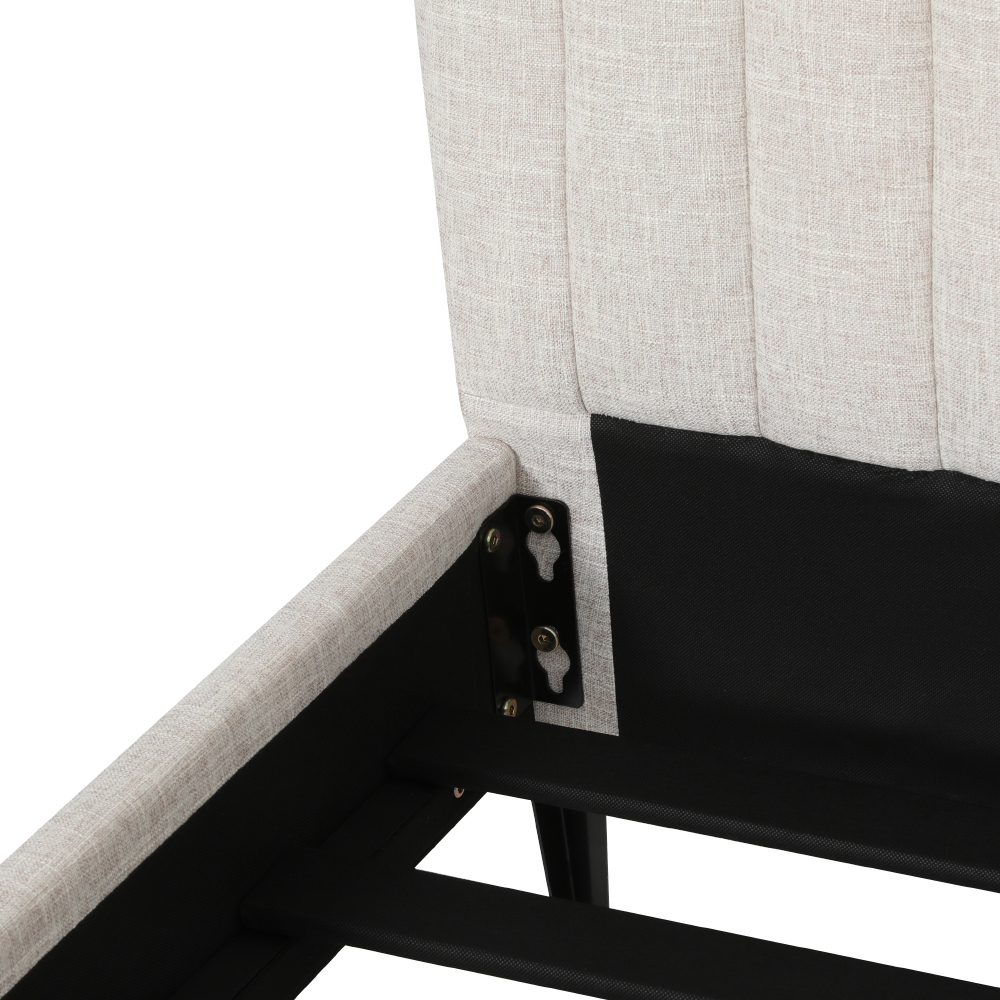 Artiss Ammy Linen Bed Frame, Beige view 3