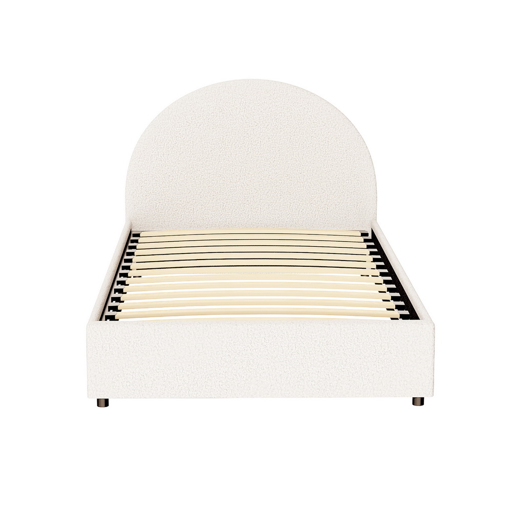 Artiss Ella Gas Lift Bed Frame, King Single, Boucle view 3