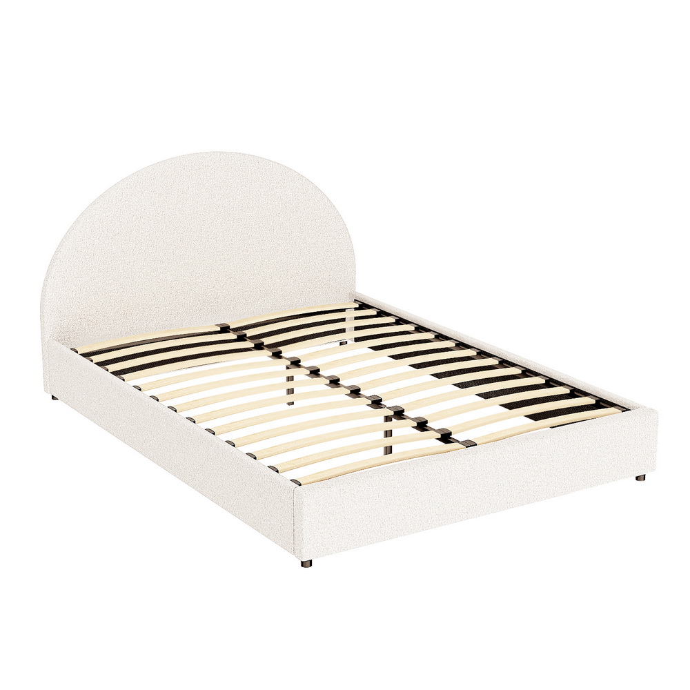 Artiss Ella Gas Lift Boucle Bed Frame, Various Sizes