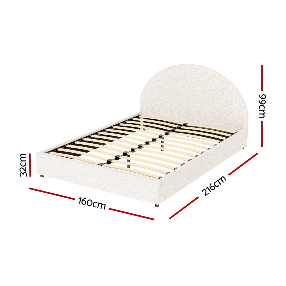 Artiss Ella Gas Lift Boucle Bed Frame, Various Sizes view 2