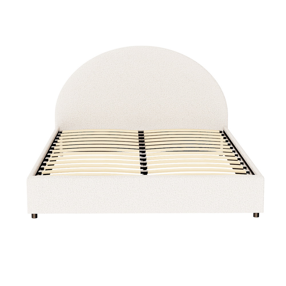 Artiss Ella Gas Lift Boucle Bed Frame, Various Sizes view 3
