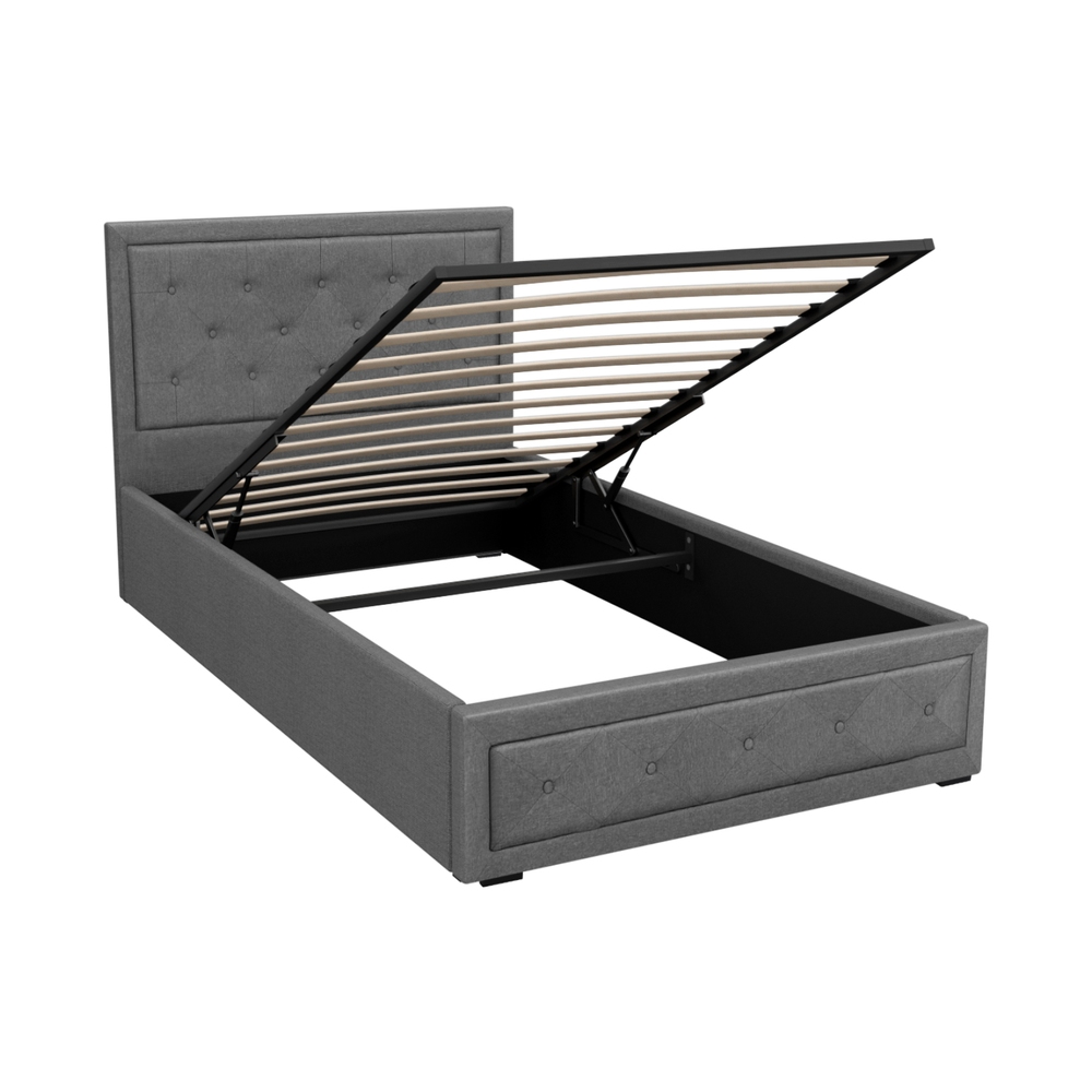 Artiss Tiyo Gas Lift Bed Frame, King Single, Grey
