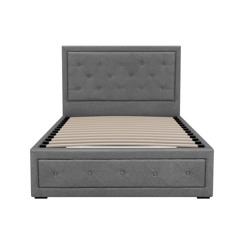 Artiss Tiyo Gas Lift Bed Frame, King Single, Grey view 3
