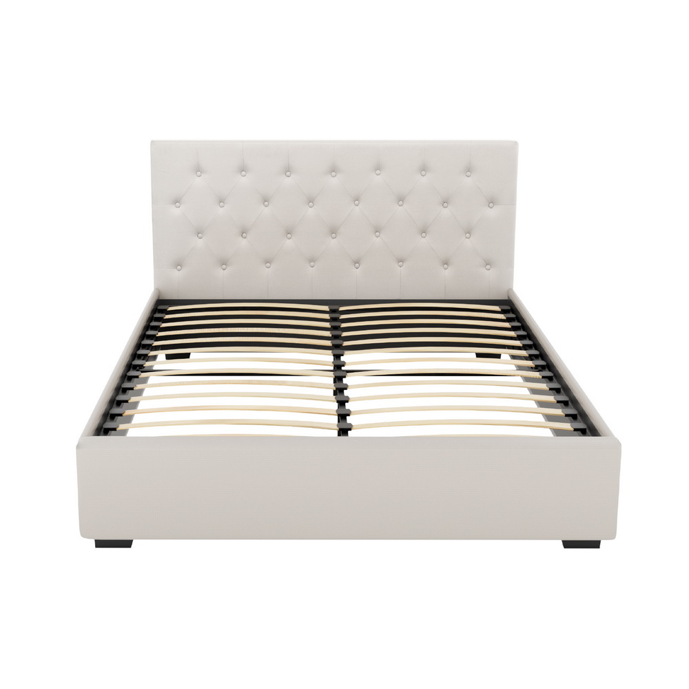 Artiss Vila Gas Lift Linen Bed Frame, Various Colours view 3