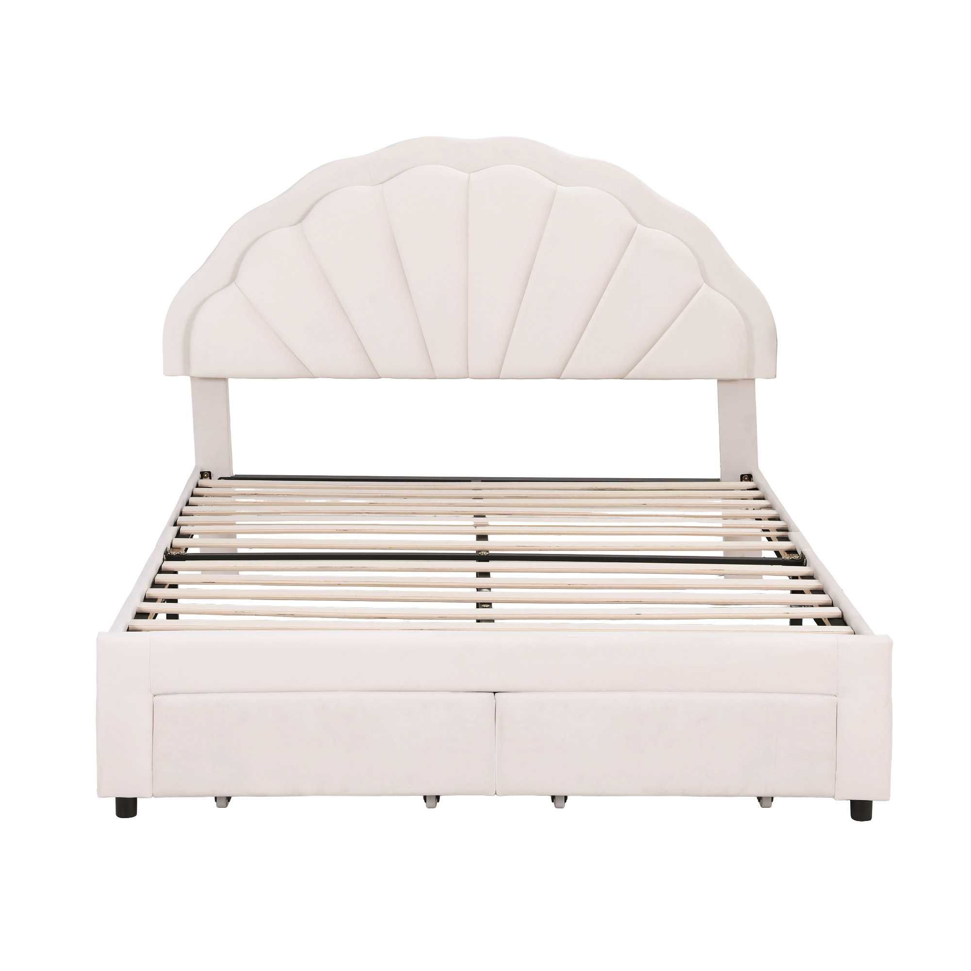 Artiss Double Bed Frame with 2 Storage Drawers, LED Headboard view 3