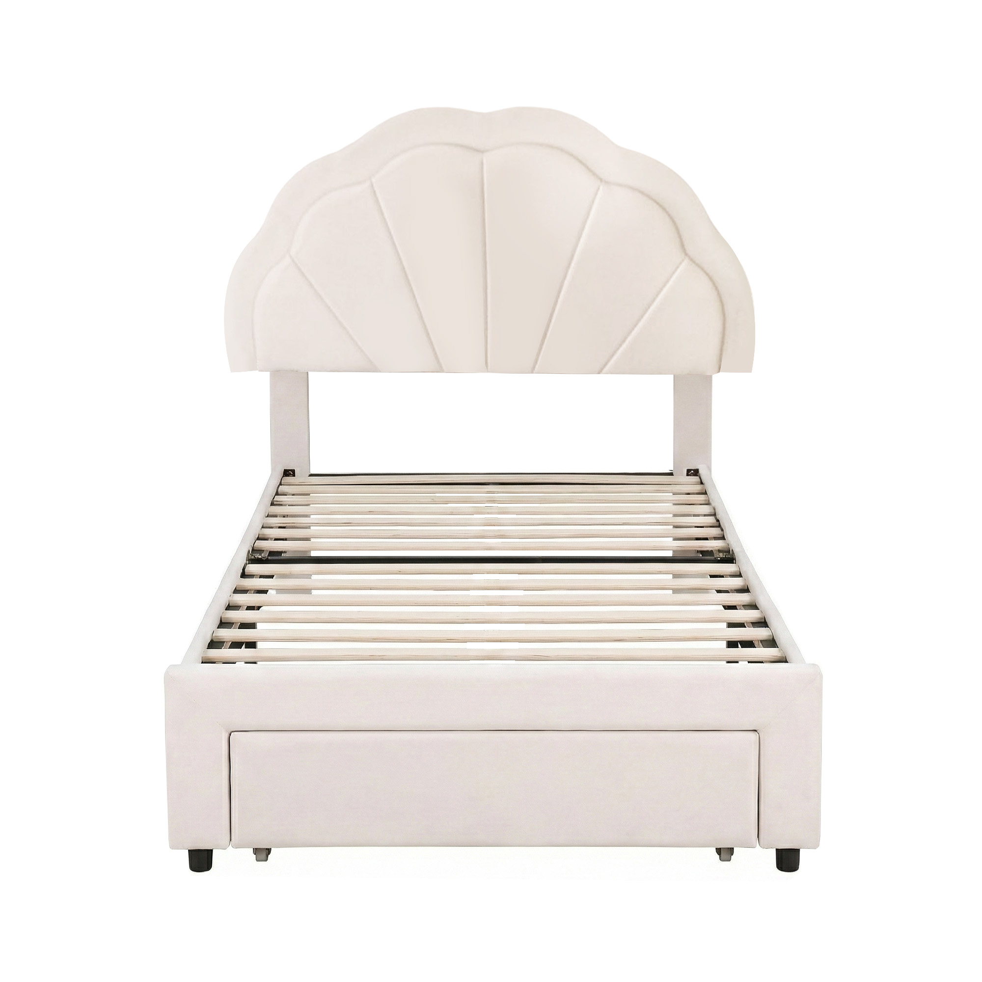 Artiss King Single Velvet Bed Frame with LED Headboard view 3