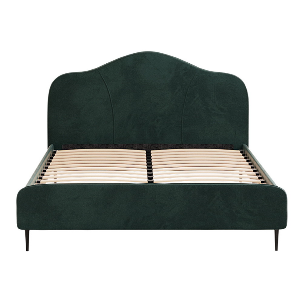 Artiss OLAN Velvet Bed Frame, Dark Green view 3