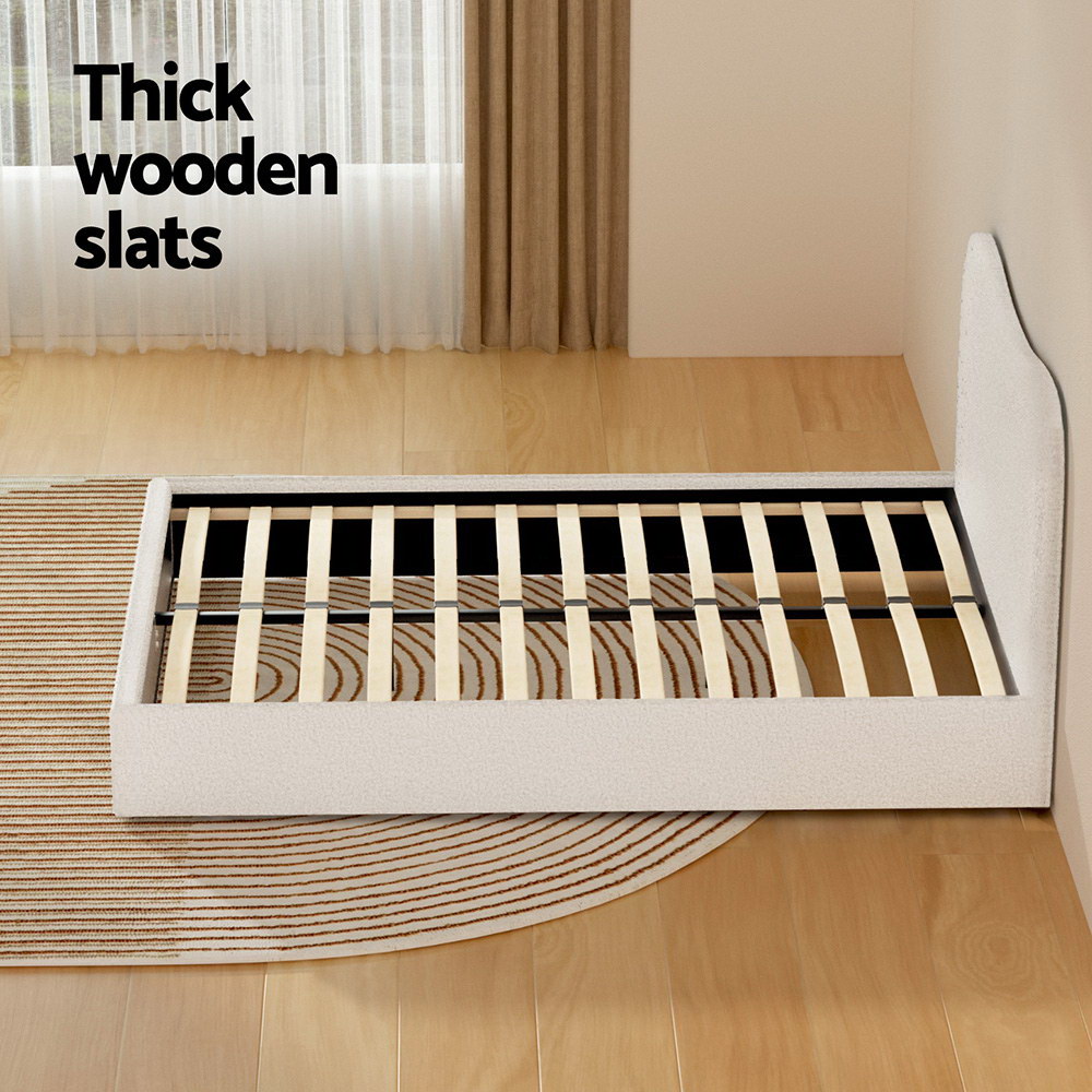 Artiss Dara Boucle Bed Frame, Sizes & Colours view 5