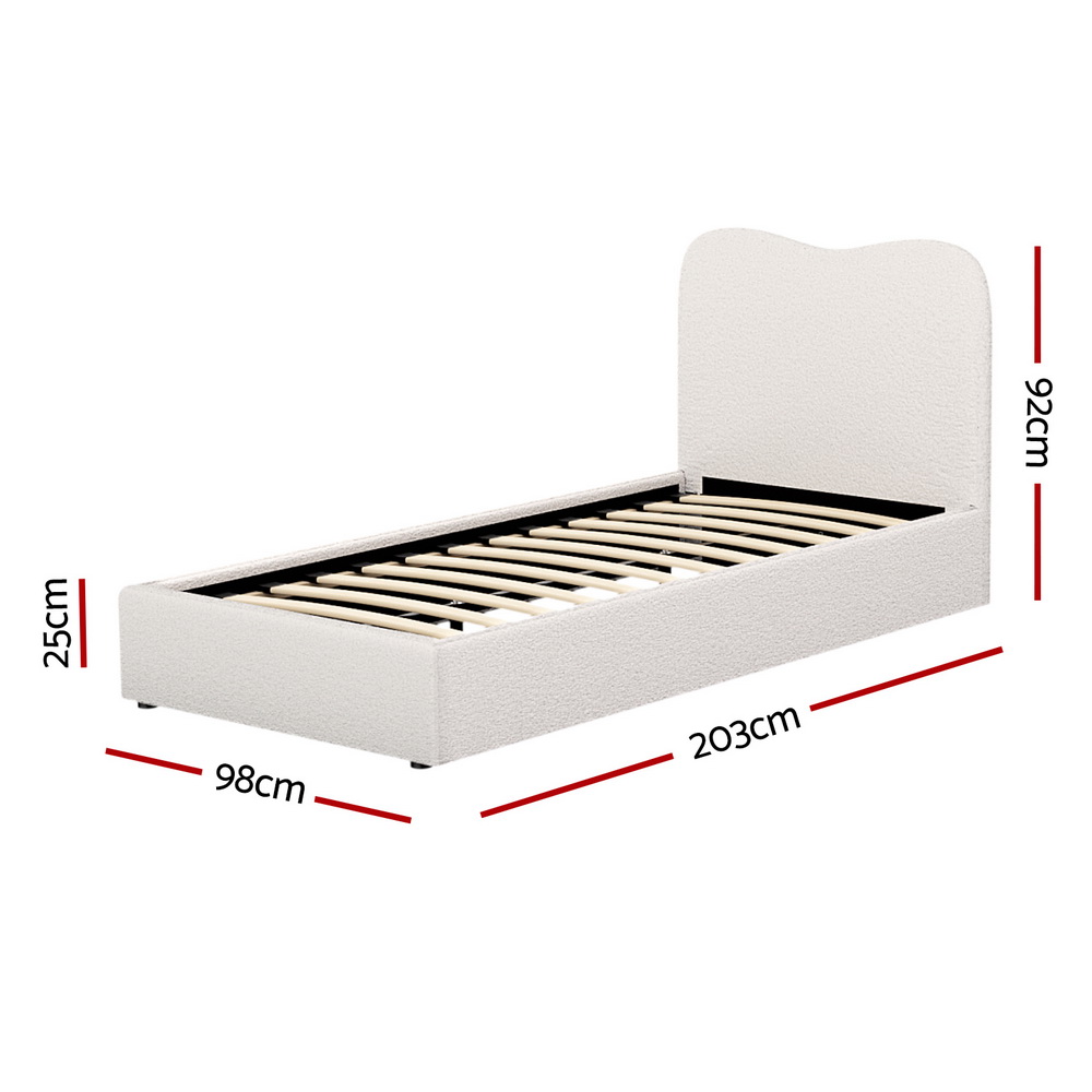 Artiss DARA Boucle Bed Frame, Single view 2