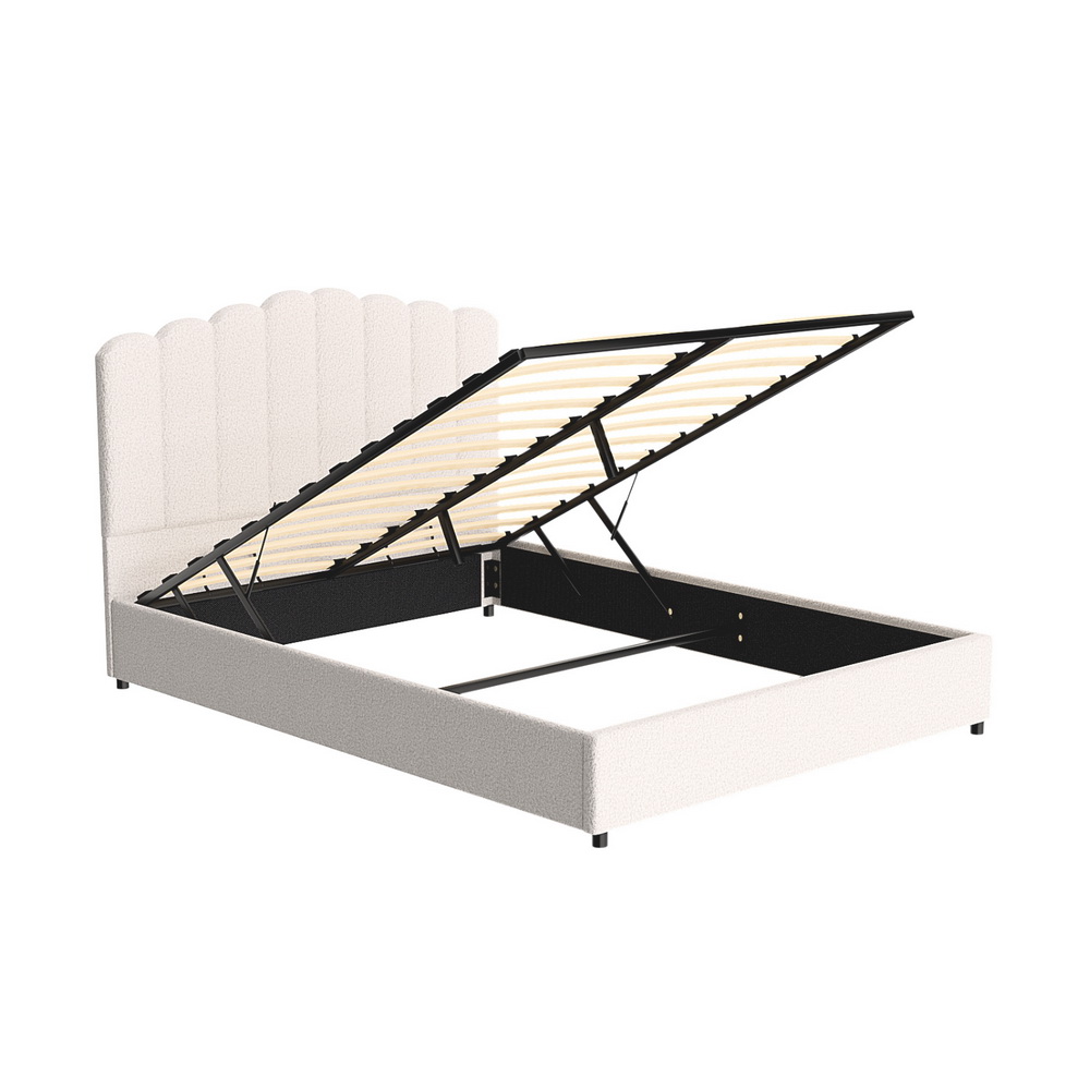 Artiss Fion Gas Lift Boucle Bed Frame, Various Sizes view 3