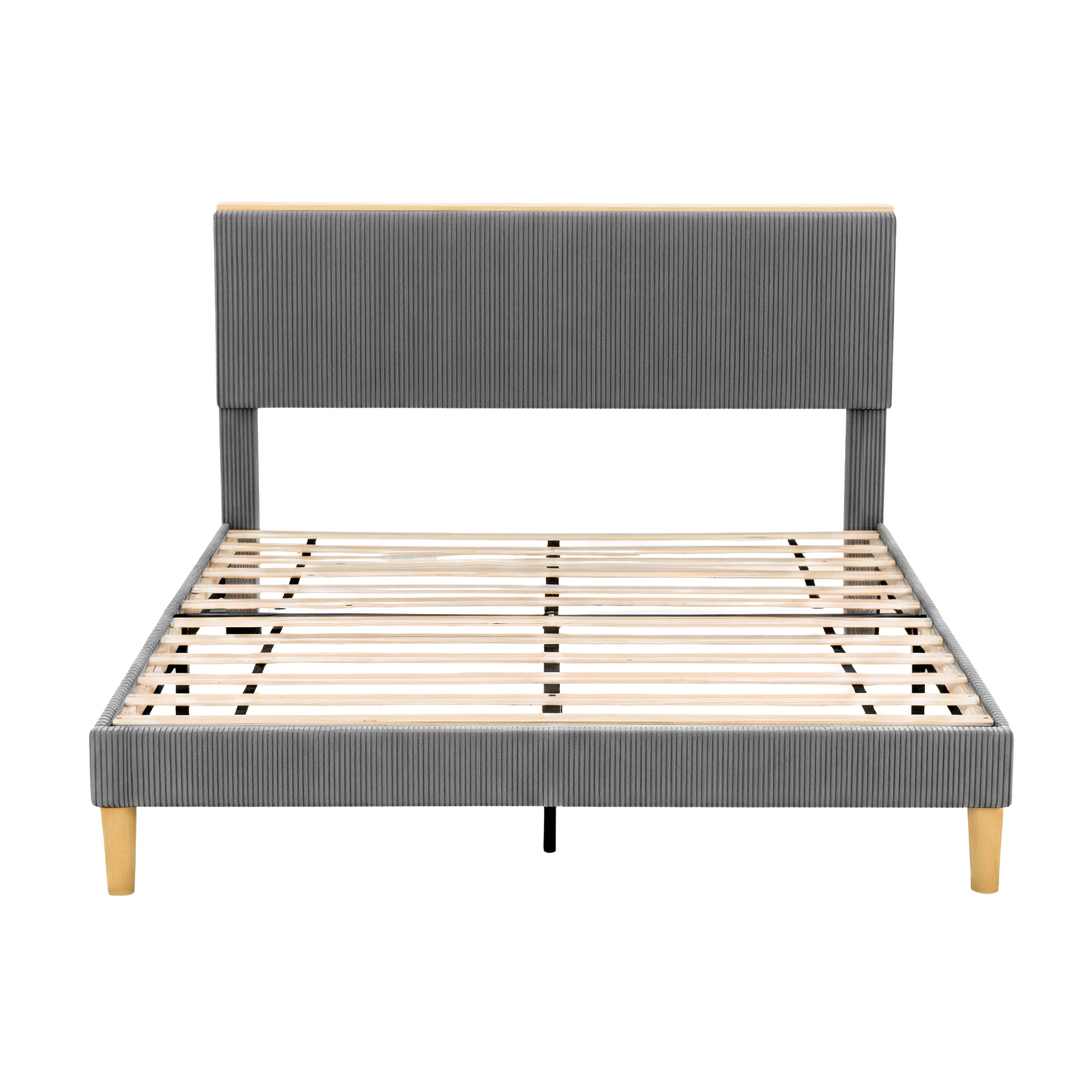 Artiss Upholstered Velvet Bed Frame with Mood Lighting view 3
