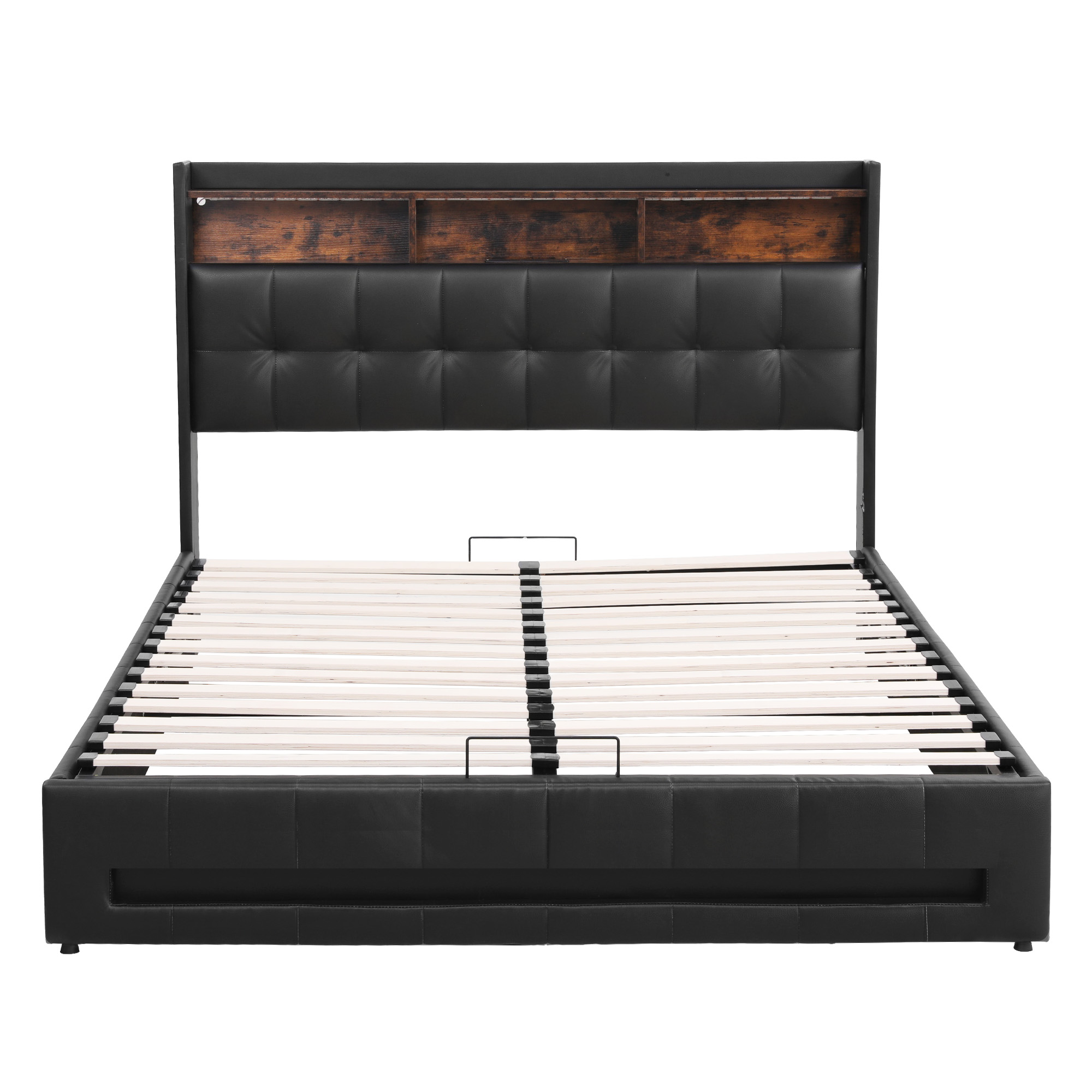 Artiss Queen Bed Frame with Gas Lift Storage and LED Lights view 3