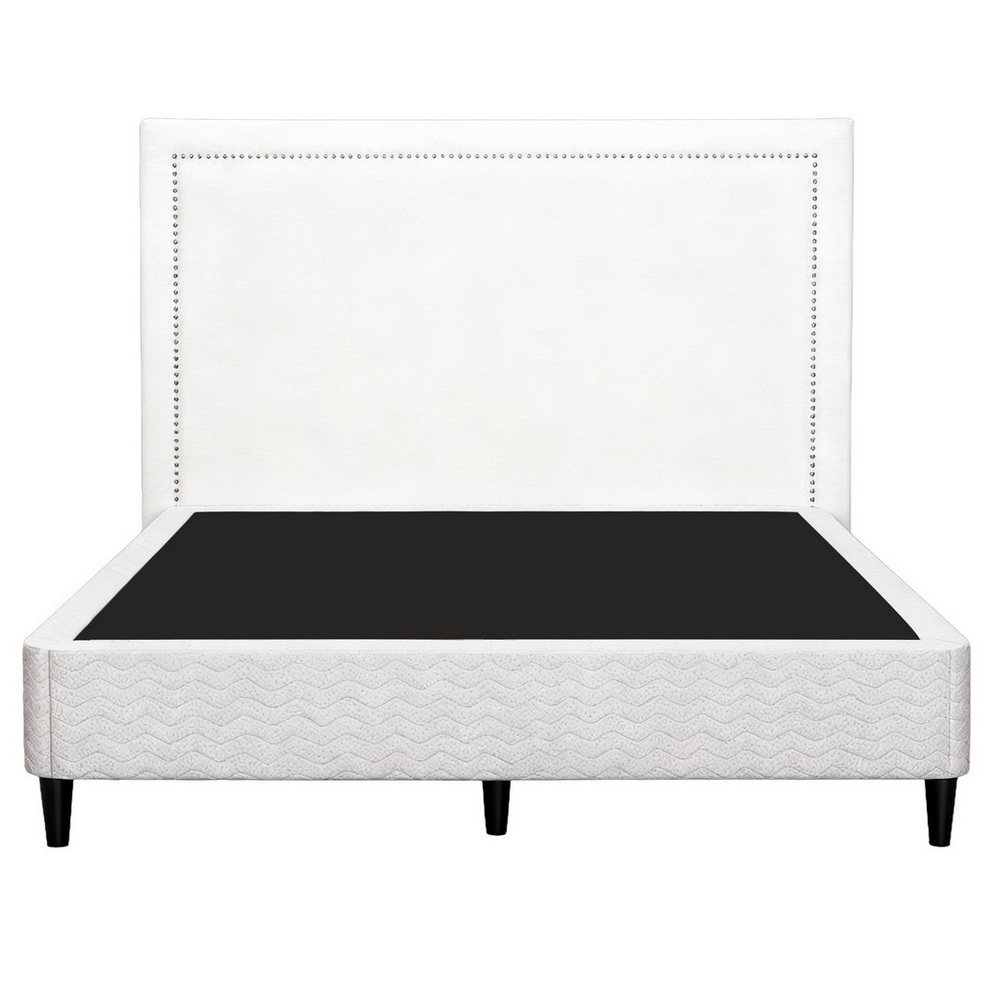 Artiss Queen Bed Frame with Fabric Headboard and Platform Base view 3