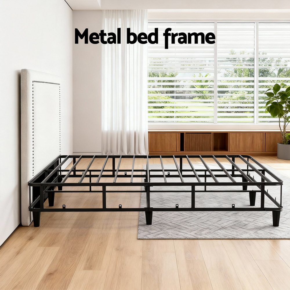 Artiss Queen Bed Frame with Fabric Headboard and Platform Base view 5