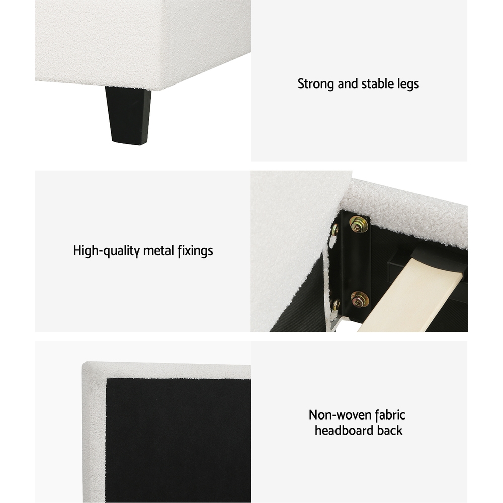 Artiss BedStory Single Bed Frame & Mattress Bundle, White view 5