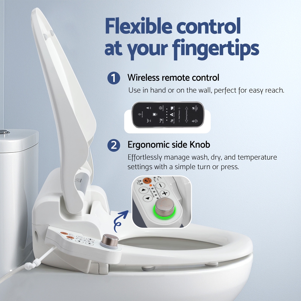 Cefito Electric Bidet Toilet Seat with Remote and LED Light view 5