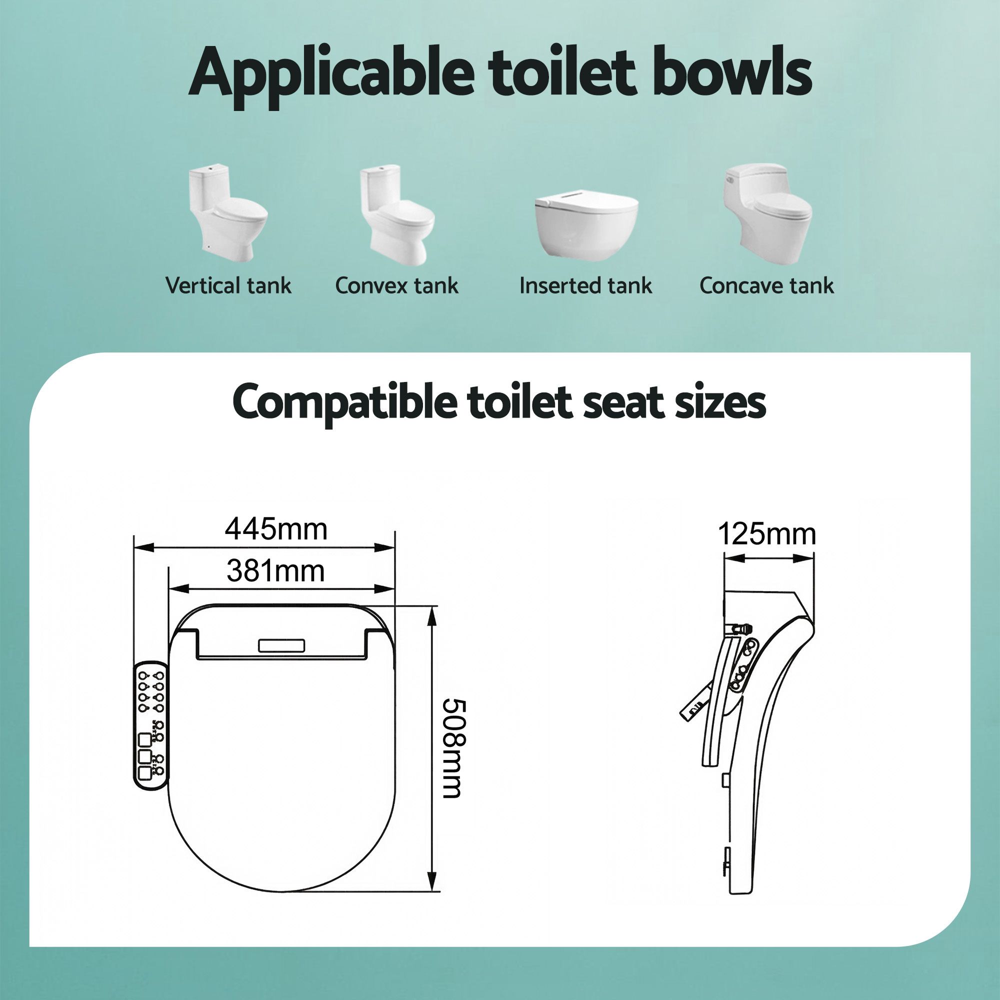 Cefito Electric Bidet Toilet Seat, LED Display view 3