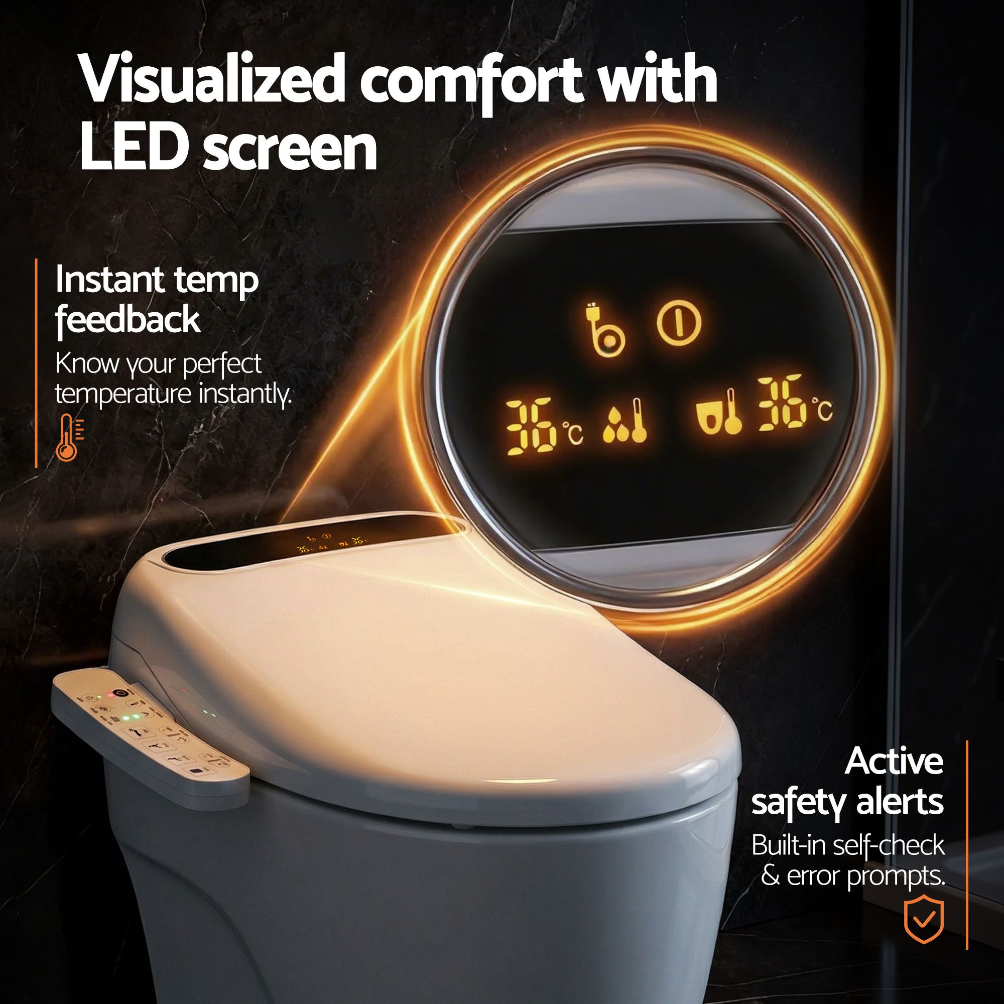 Cefito Electric Bidet Toilet Seat, LED Display view 5