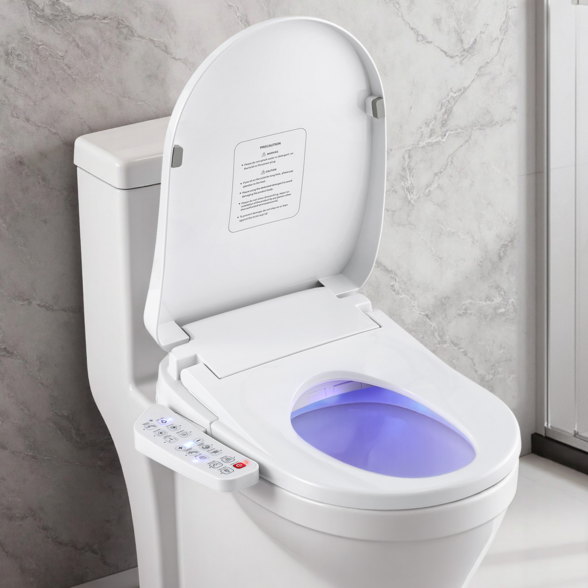 Cefito Heated Electric Bidet Toilet Seat with LED Night Light