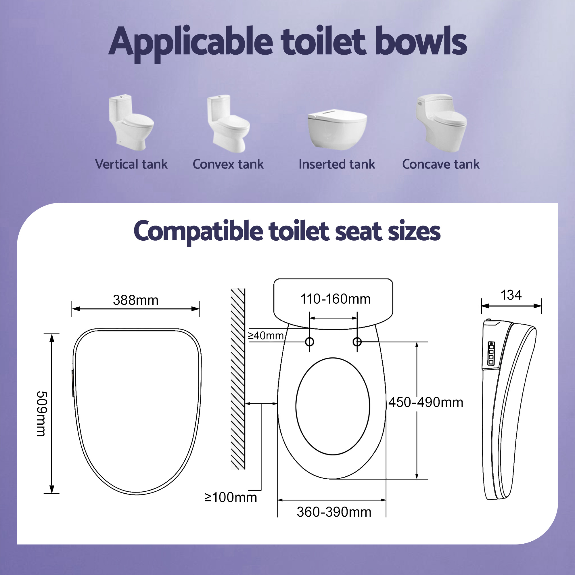 Cefito Electric Bidet Toilet Seat, Wireless Remote view 3