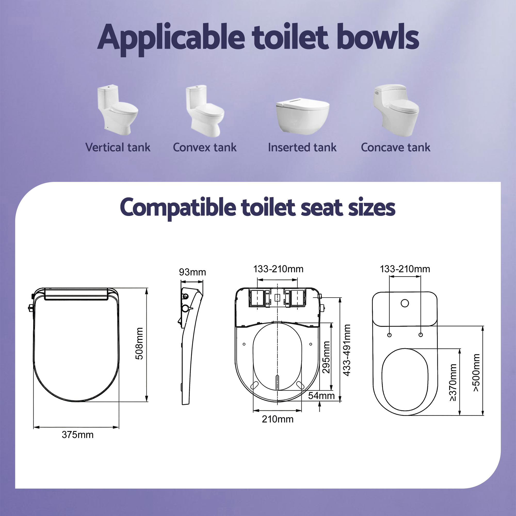 Cefito D-Shape Electric Bidet Toilet Seat with Air Dryer view 3