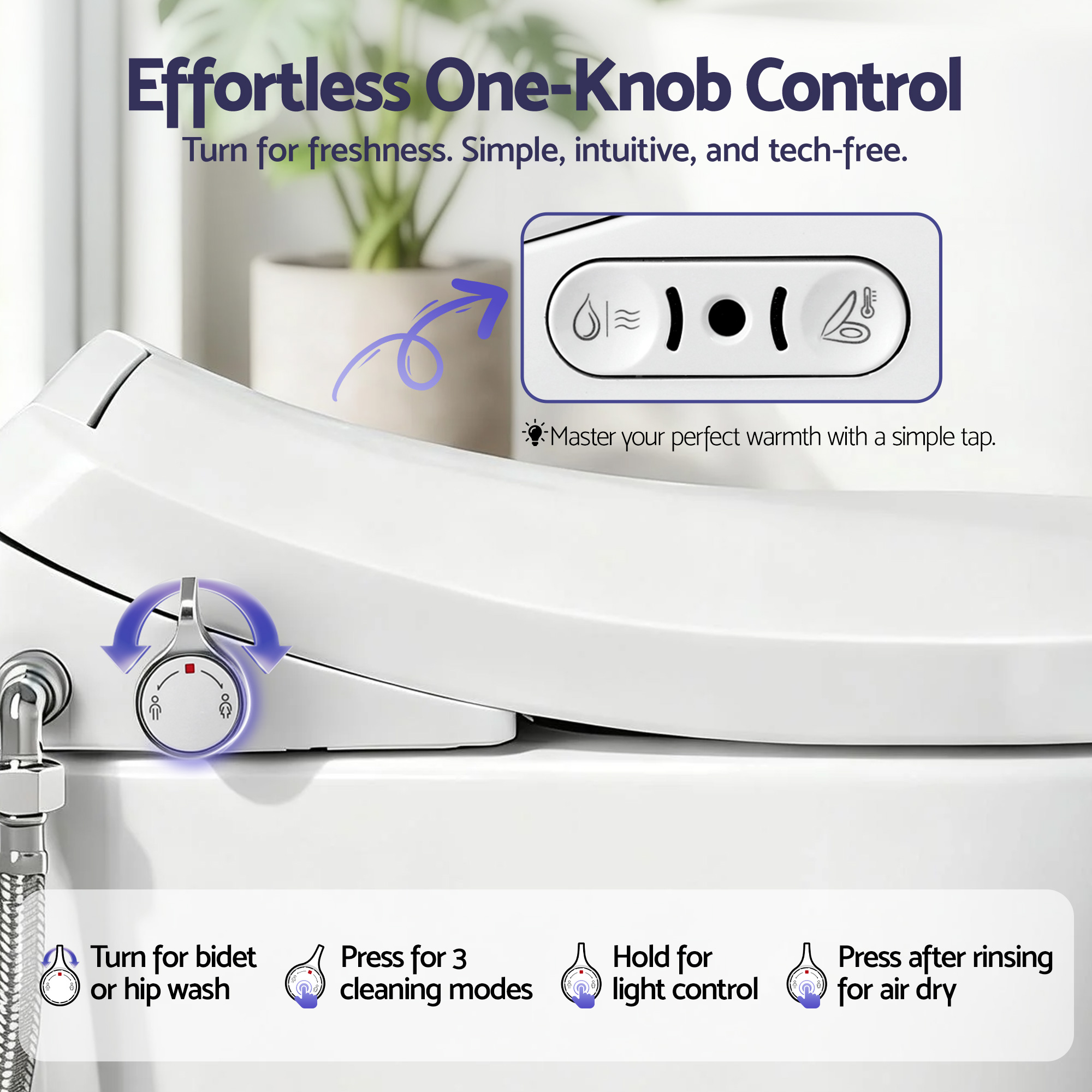 Cefito D-Shape Electric Bidet Toilet Seat with Air Dryer view 5
