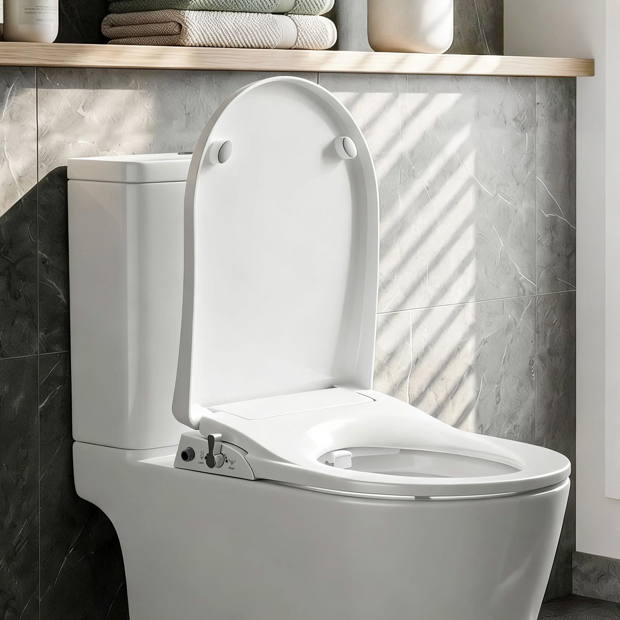 Cefito Non-Electric Bidet Toilet Seat, Dual Nozzle