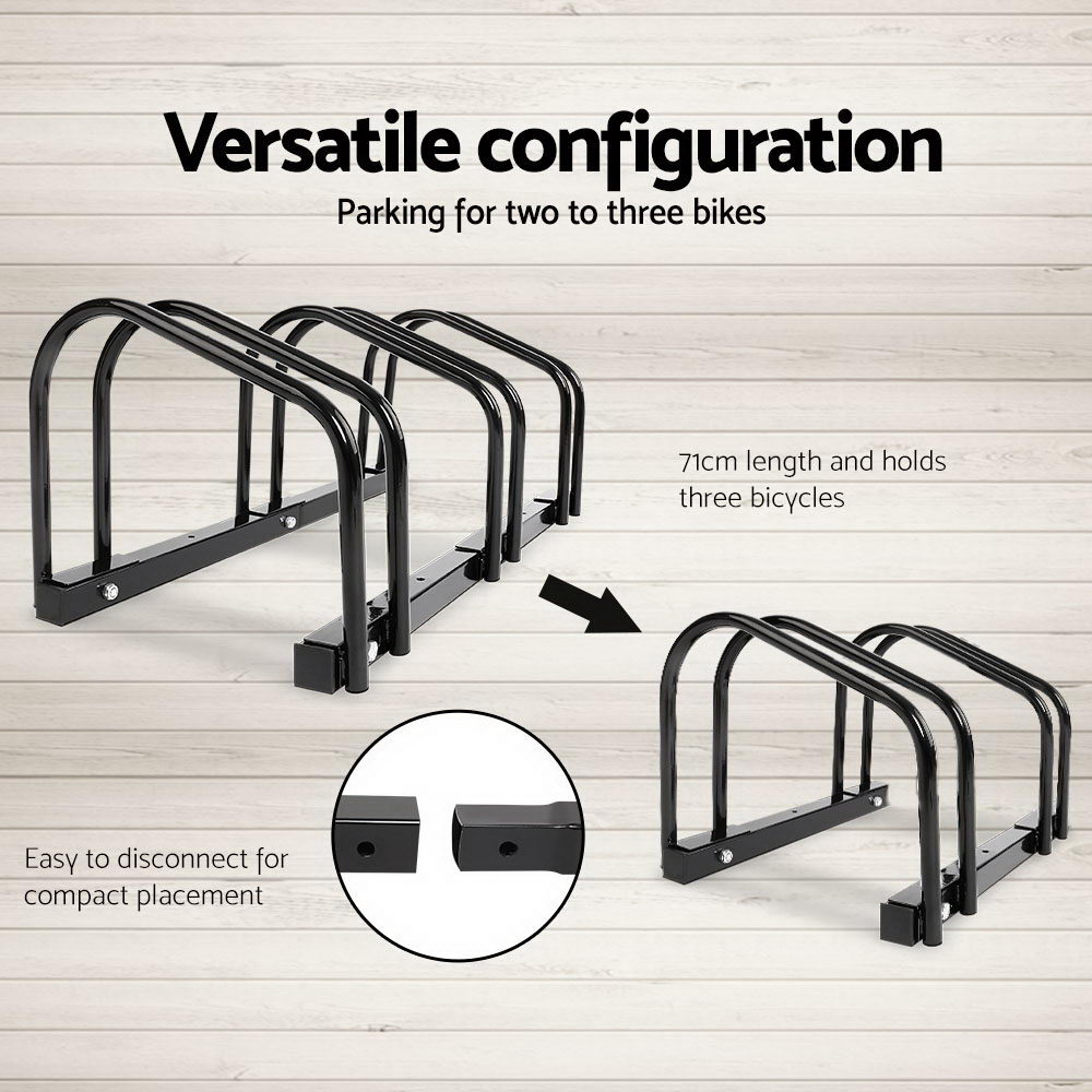 Weisshorn 3 Bike Stand Floor Parking Rack, Black view 4