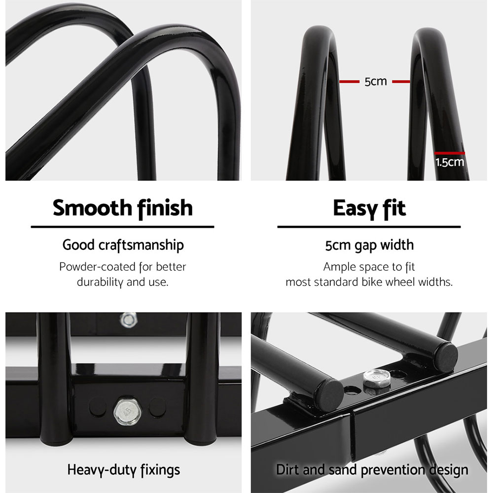 Weisshorn 3 Bike Stand Floor Parking Rack, Black view 5