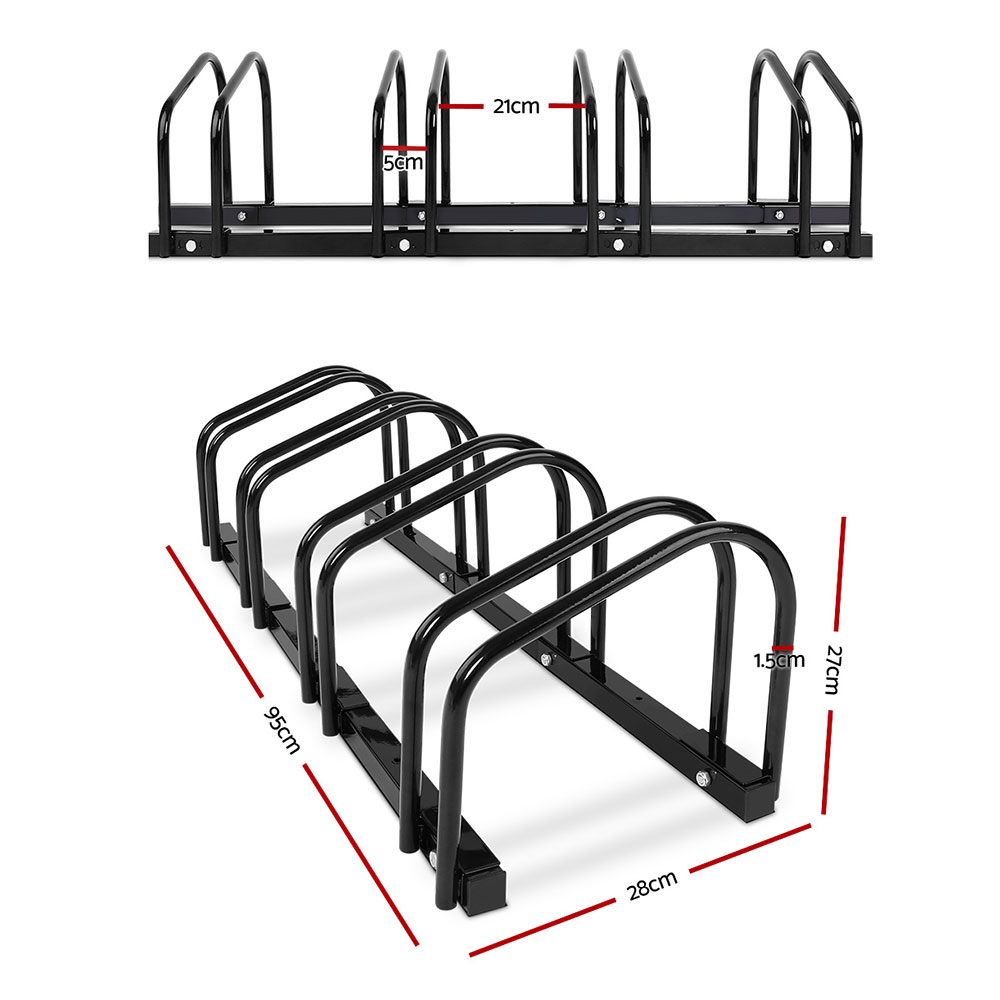 Weisshorn 4 Bike Stand Floor Parking Rack, Black view 2