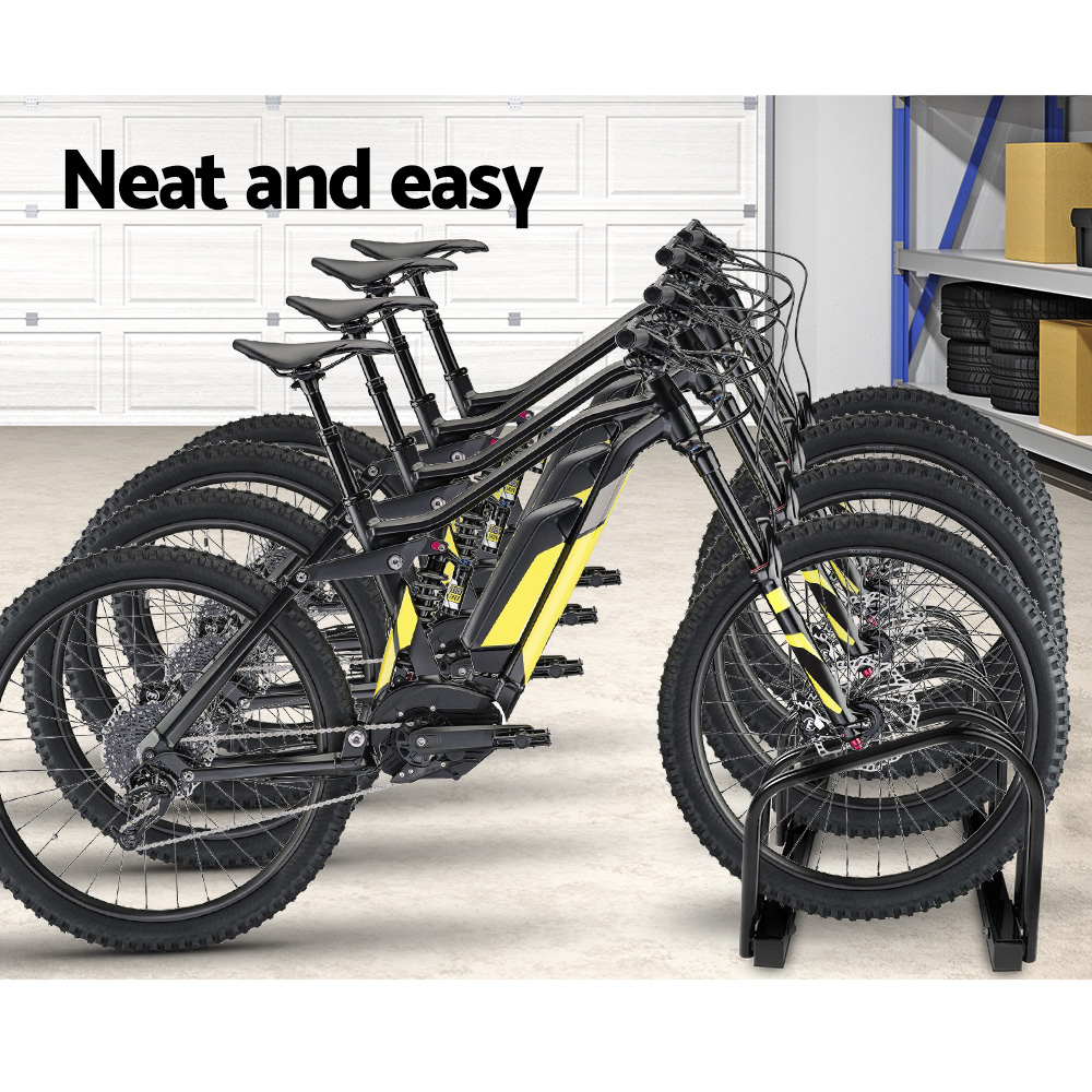 Weisshorn 4 Bike Stand Floor Parking Rack, Black view 3