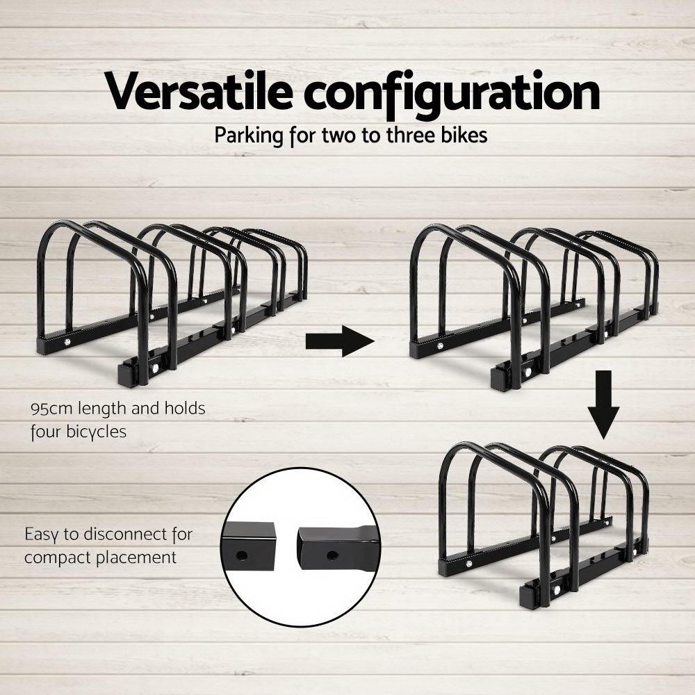 Weisshorn 4 Bike Stand Floor Parking Rack, Black view 4