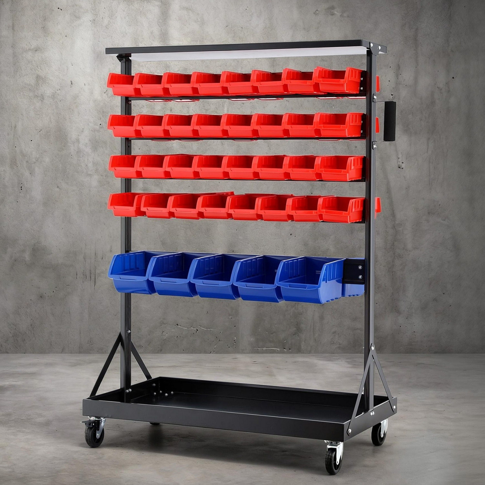 Giantz 74 Bin Double Sided Mobile Storage Rack