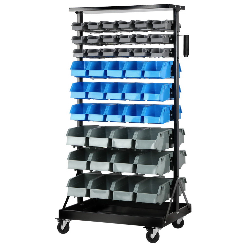 Giantz 90 Bin Double Sided Storage Bin Rack on Wheels