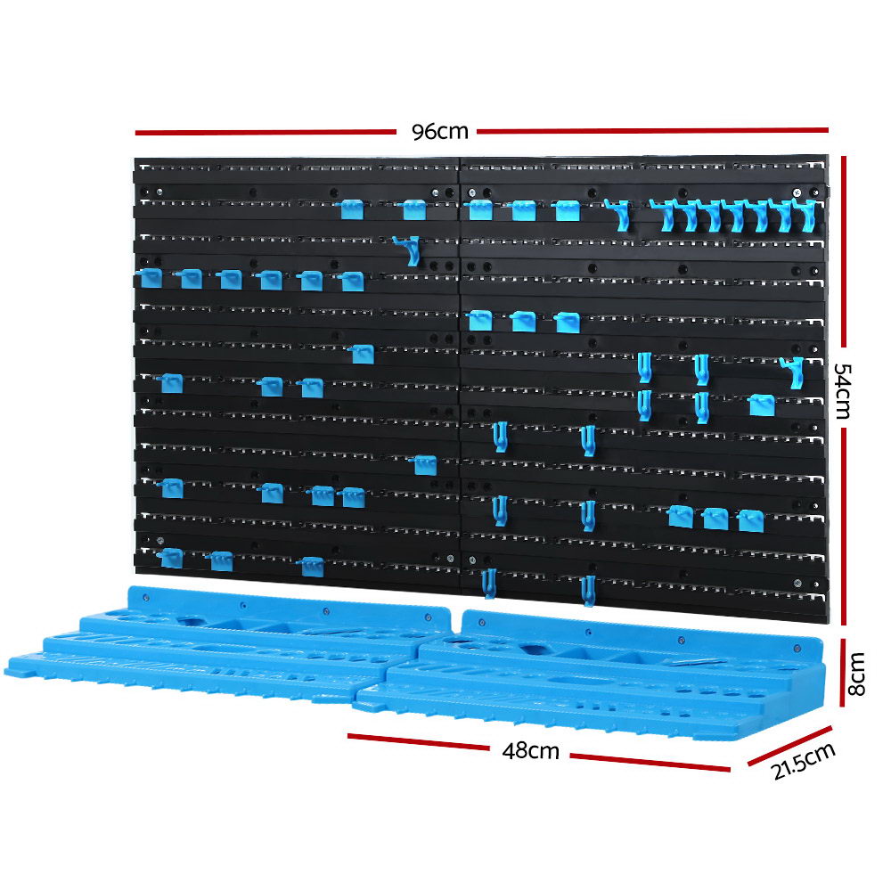 Giantz Wall Mounted Storage Bin Rack 108 Bins, Twin Set view 2