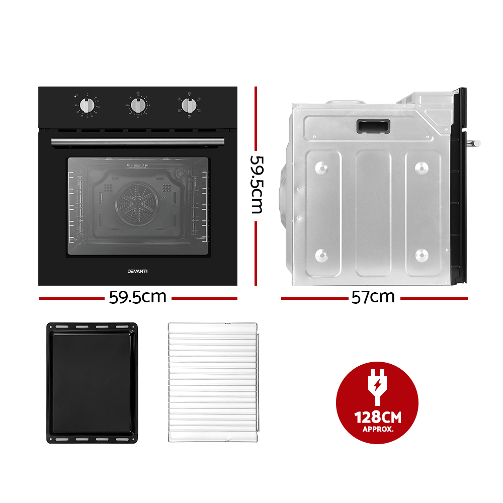 Devanti Electric Built In Wall Oven Stainless Steel view 2