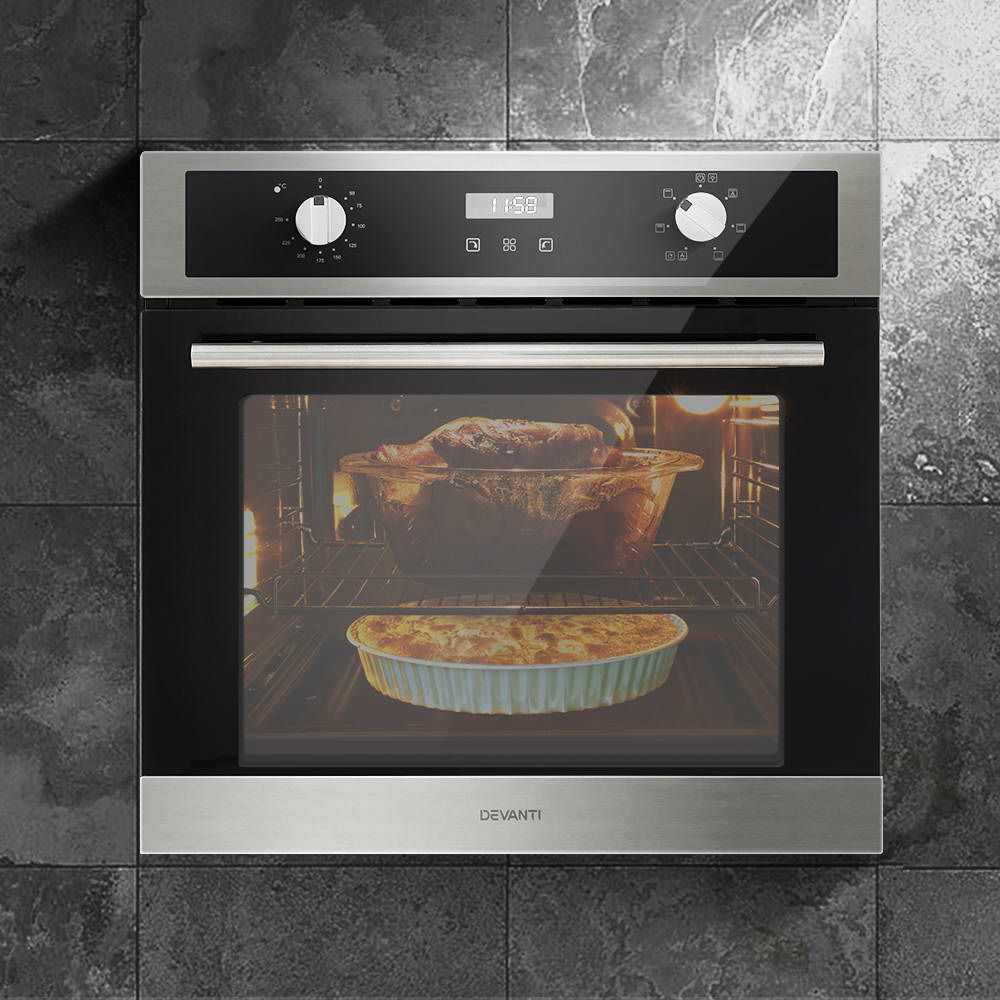 Devanti Built-In Wall Oven 80L Convection Grill