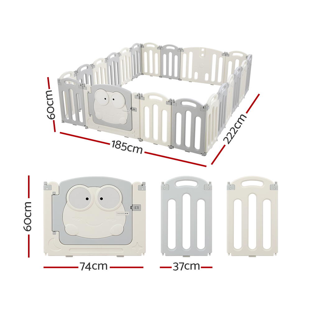 Keezi 20-Panel Baby Playpen Foldable Safety Fence view 2