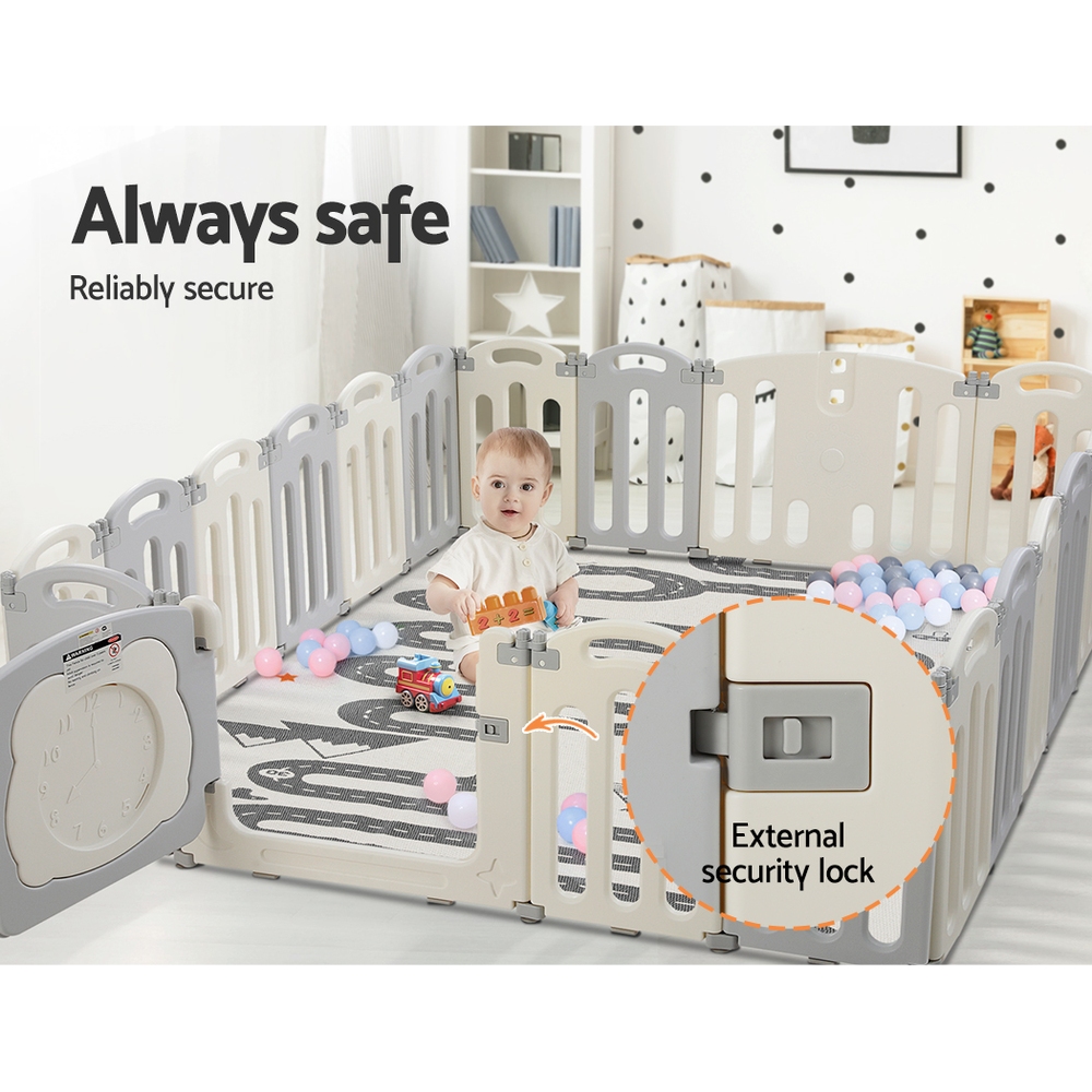 Keezi 20-Panel Baby Playpen Foldable Safety Fence view 5