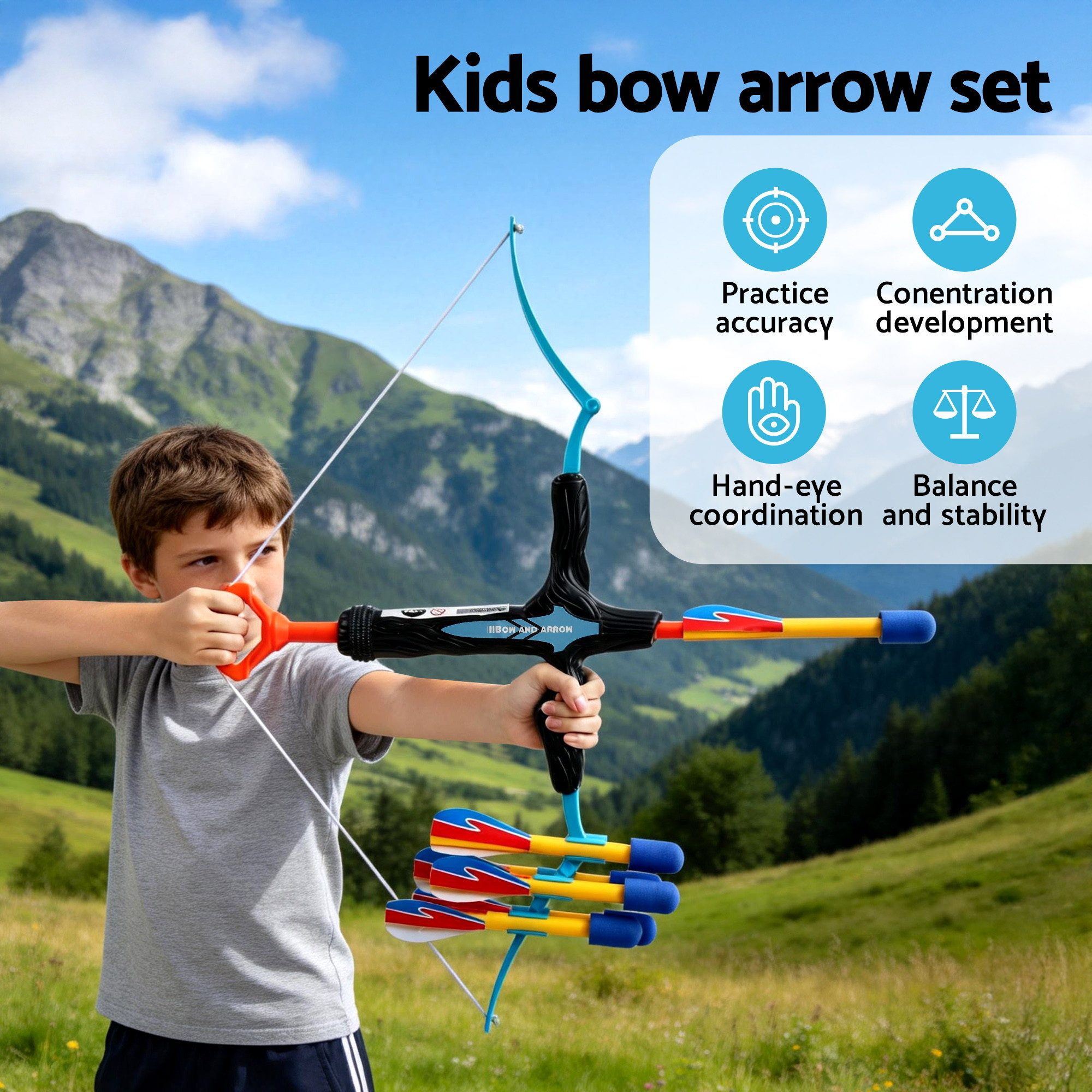 Keezi Kids Bow and Arrow Set with 6 Arrows view 4