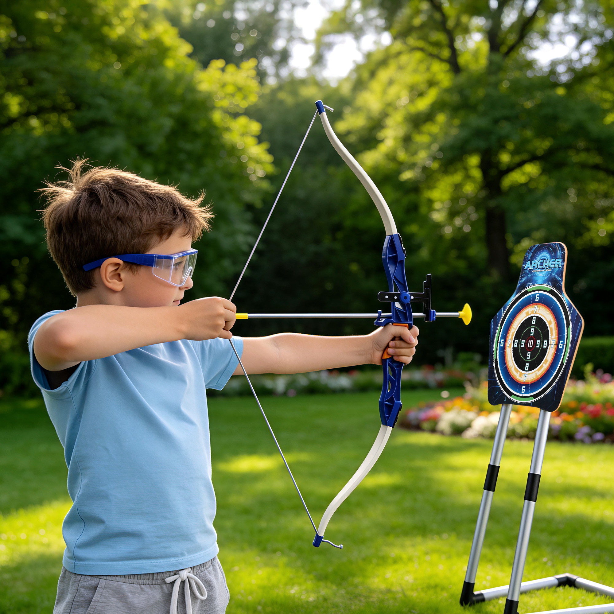 Keezi Kids Bow and Arrow Set with Target and Goggles