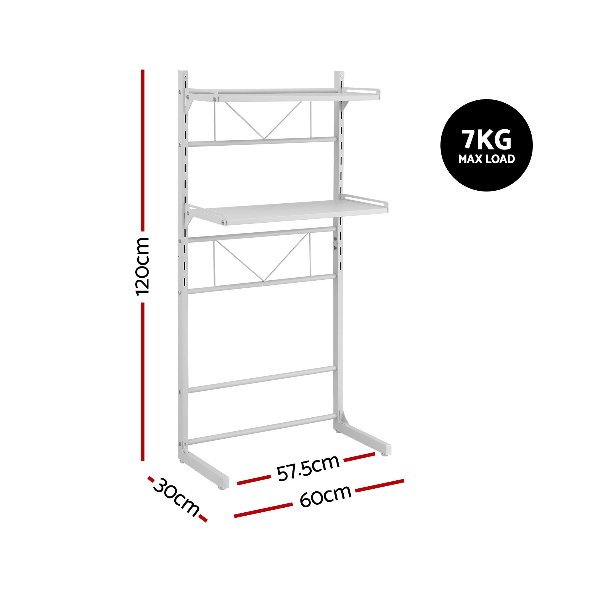 Artiss 2 Tier Over Toilet Storage Shelf Rack, 2 Colours view 3