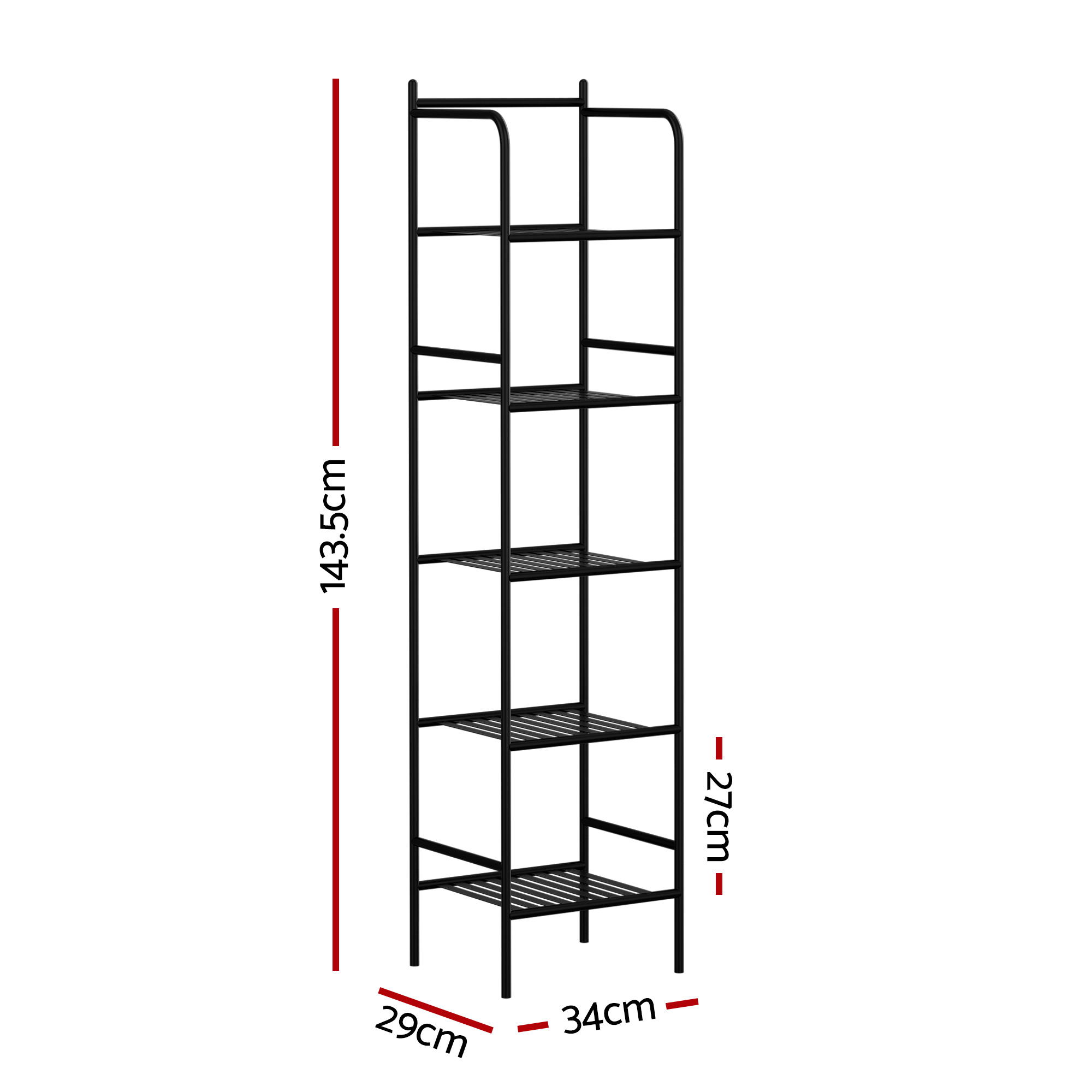 Artiss 5 Tier Corner Shower Caddy Black view 3