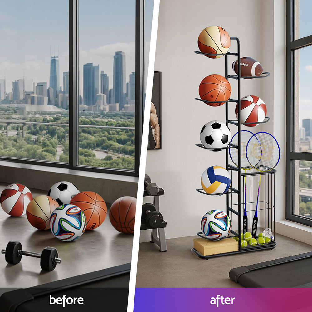 Everfit Ball Storage Rack Organizer, 4 or 7 Tier view 4