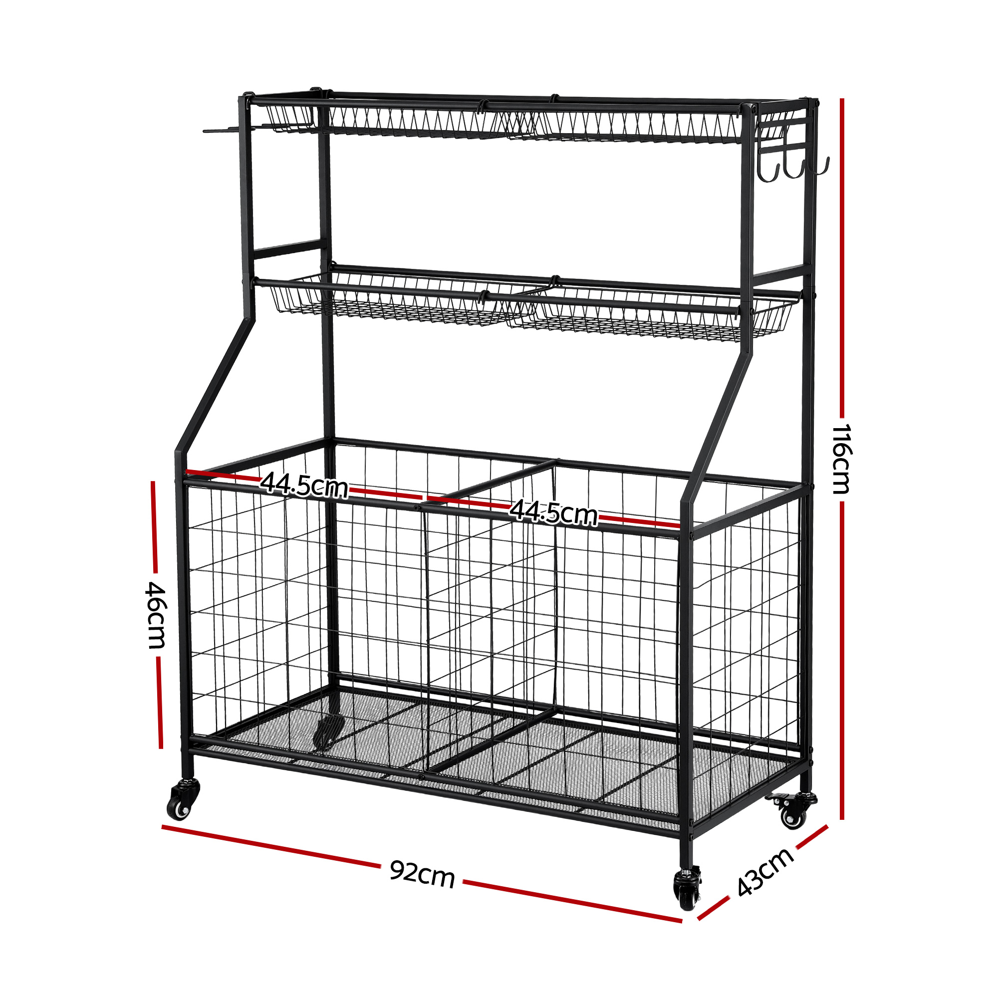 Everfit Sports Equipment Organizer with Wheels, 80kg view 2