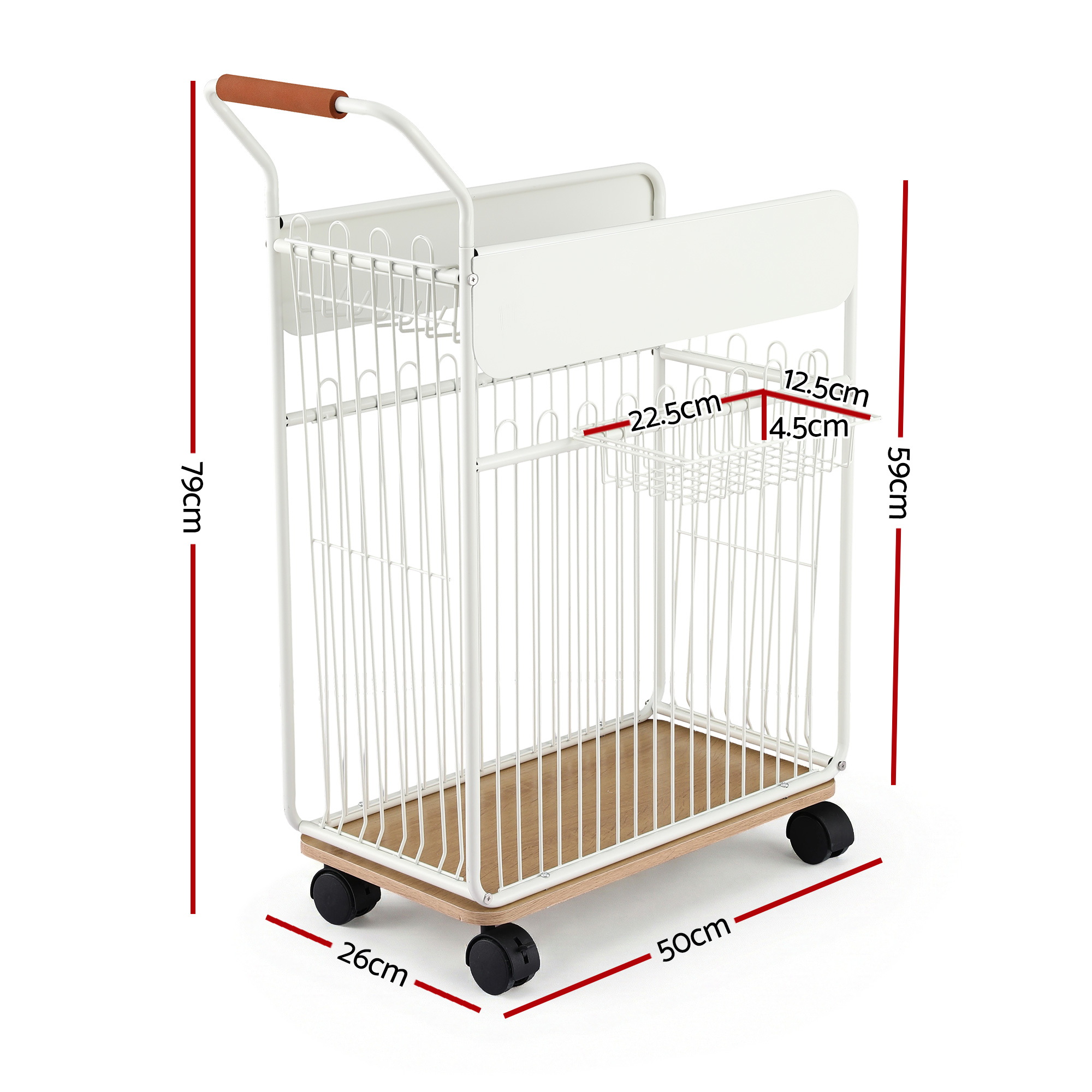 Everfit Yoga Mat Storage Rack Mobile Wheels Basket view 2