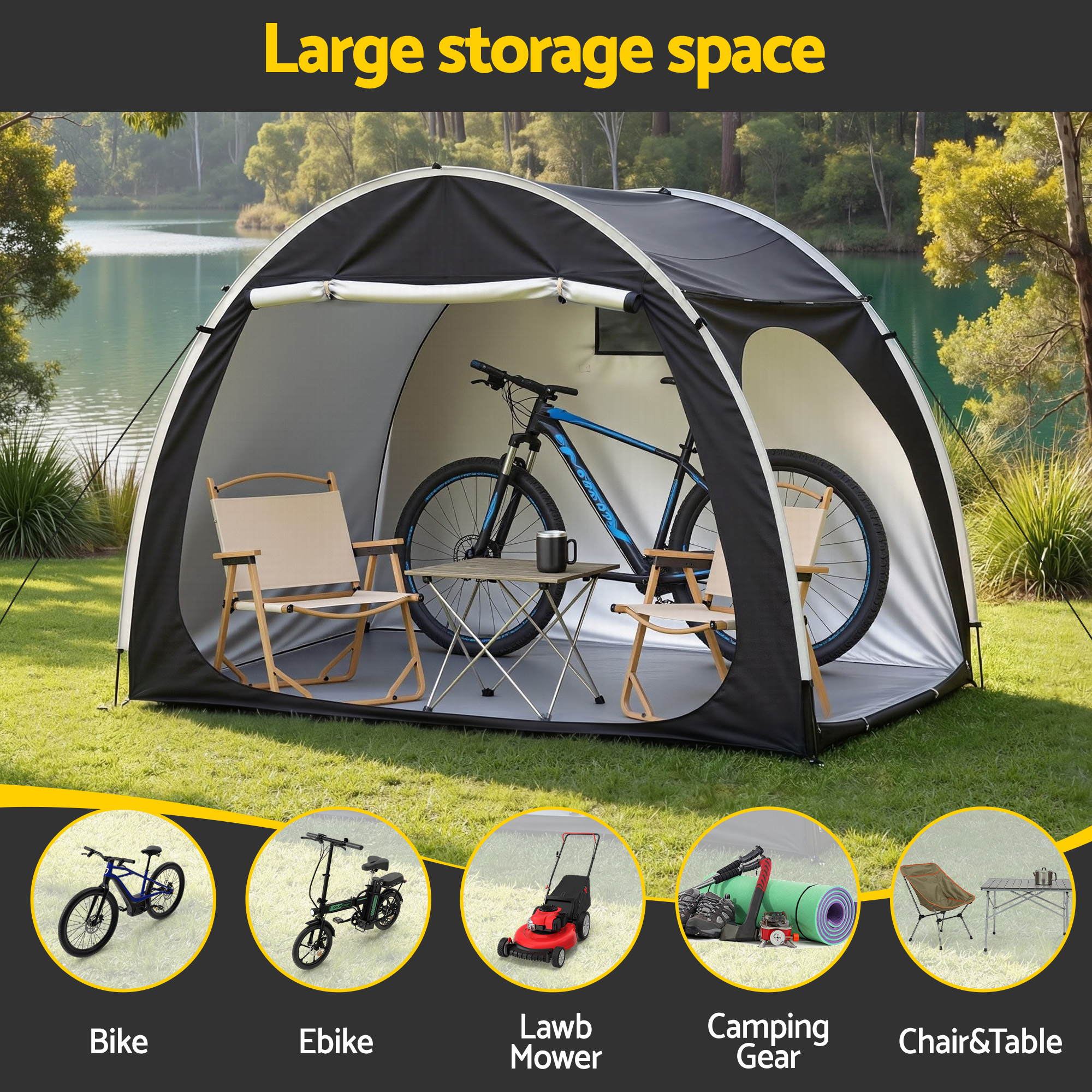 Giantz Bike Storage Tent Waterproof with Ventilation view 5
