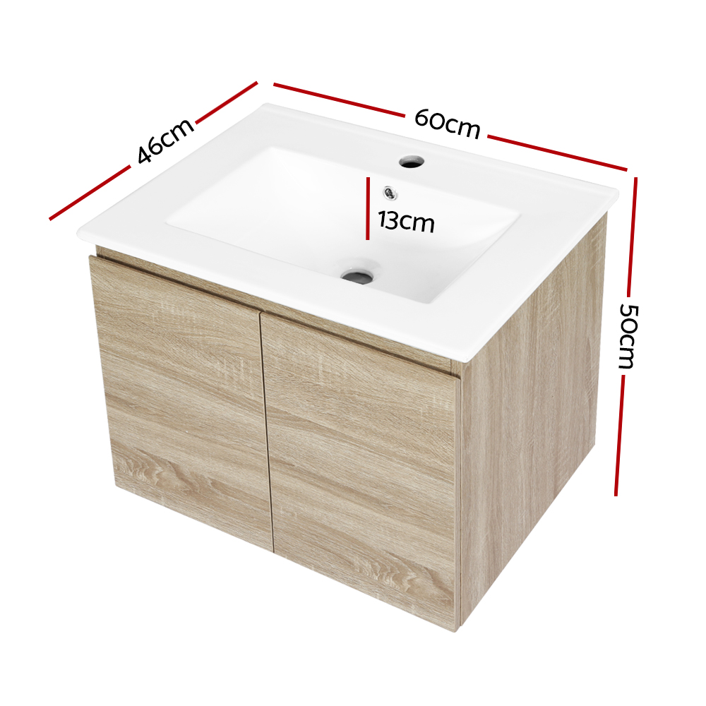 Cefito 600mm Vanity Unit with Basin, Oak view 4