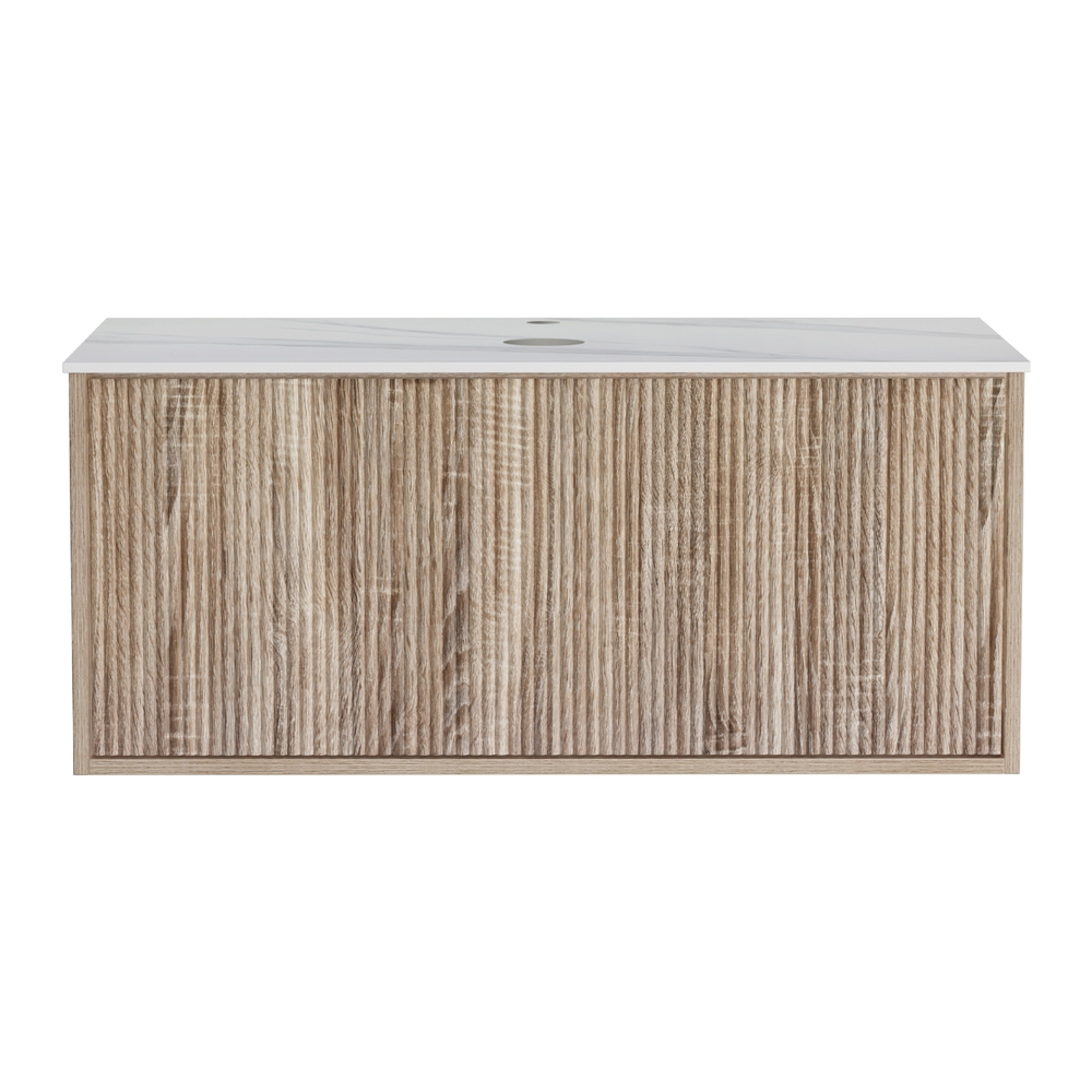 Cefito 915mm Wall Hung Vanity Unit, Grooved Oak view 3
