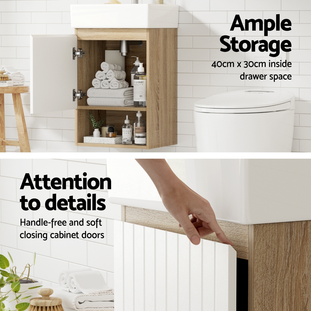 Cefito 445mm Vanity Unit, Wall Hung, White view 5